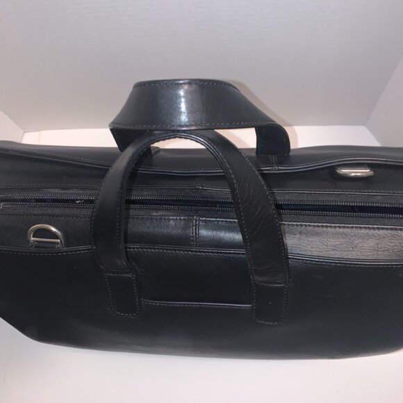 RARE! Kenneth Cole New York Vintage Black Leather Doctor-Style Satchel - Picture 3 of 14